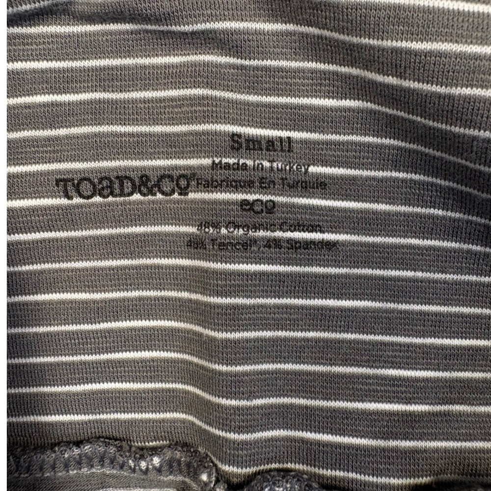 Toad&Co Women Gray Striped Organic Cotton Tencel Maxi Skirt Small Foldover Waist - Picture 4 of 5